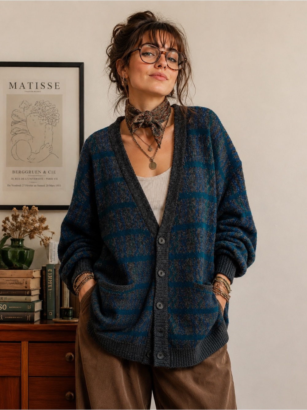 Vintage Cardigan Sweater by M. McMullin, Size M